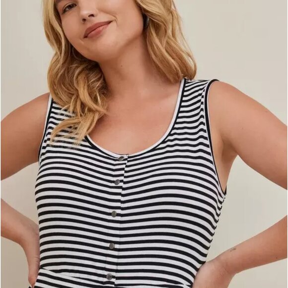 Women's TORRID Black and White Stripe Maxi Dress Pockets- Size 0/Large/12 - Picture 2 of 11